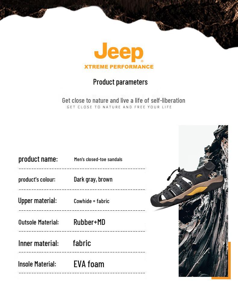 Jeep Men's Outdoor Closed-Toe Water Sandals
