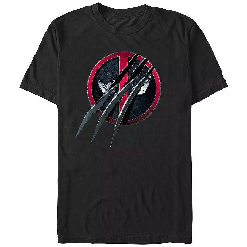Deadpool Wolverine Mens T-shirt Wolvy Claw Slashing Deadpool Logo XL