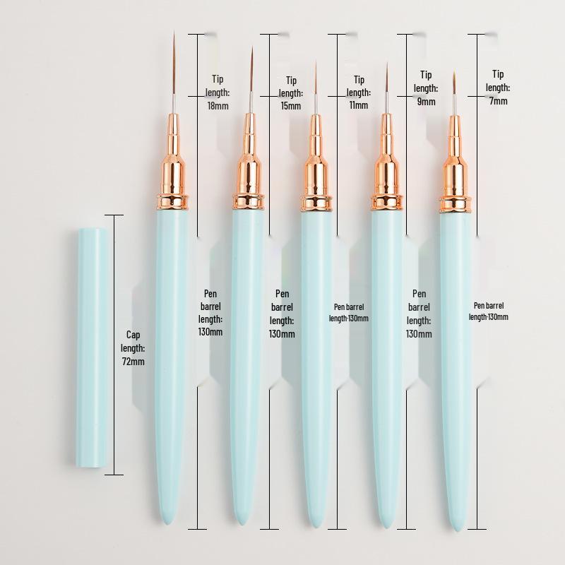 Nail Art Liner & Eyeliner Pen Set: Flower, Outlining, Lower Eyelash, Needle-Type Brush Collection