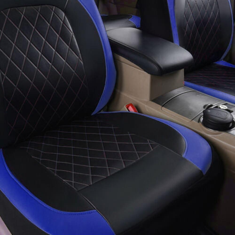9PCS PU Leather Car Seat Cover Full Set Car Seat Cushion Universal Seat Protector  Easy Fit