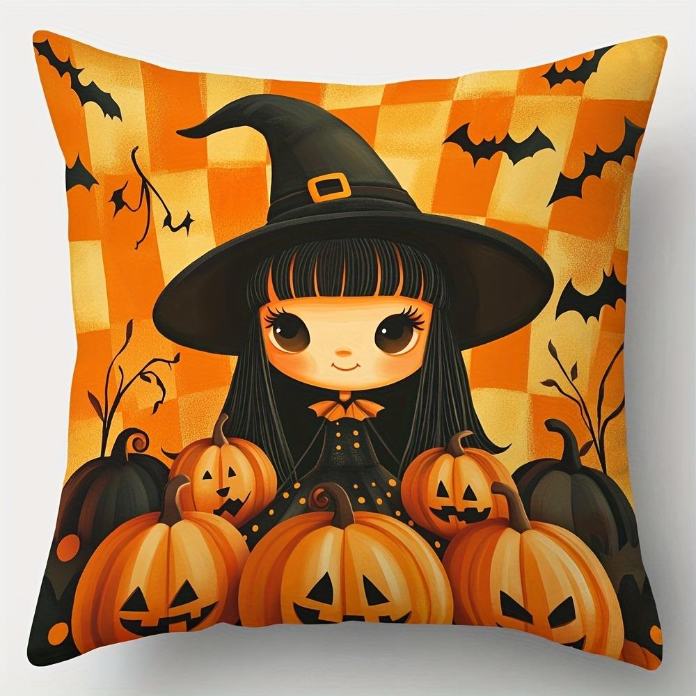 

Декор для дома Хэллоуин: Призраки, Тыквы и Ведьма Дизайн Подушка Чехол Подходит Для Дивана Спальни Автомобиля Наволочка 40x40cm