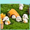 Charming Resin White Rabbit Figurine Adorable Micro Landscape Diy Decor