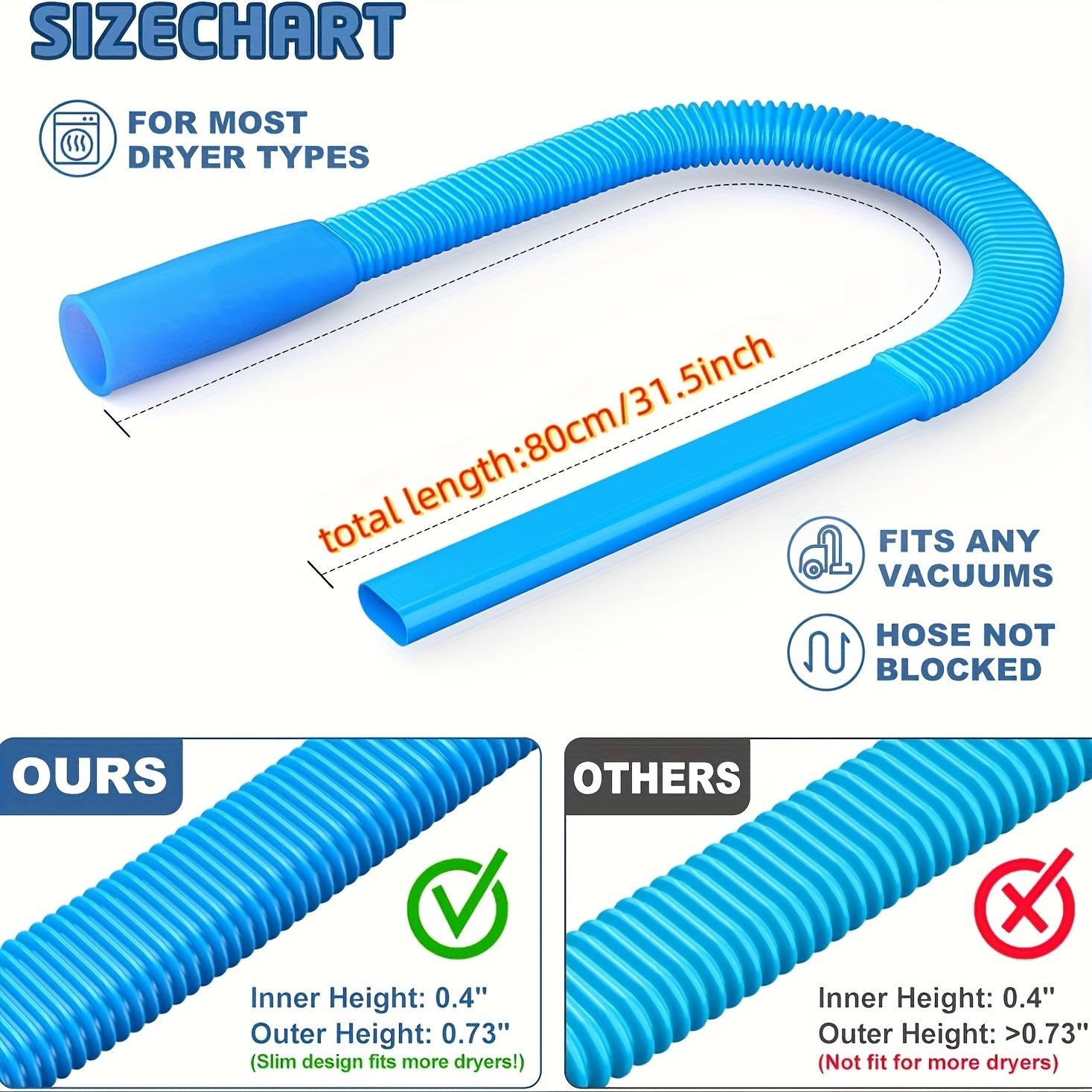 1Pc Drying machine exhaust cleaner hose - flexible yarn with elastic connector for cleaning vacuum hose accessories blu