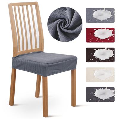 Fundas de asiento impermeables para sillas de comedor, juego de fundas protectoras de asiento de silla lavables y extraíbles de Jacquard elástico