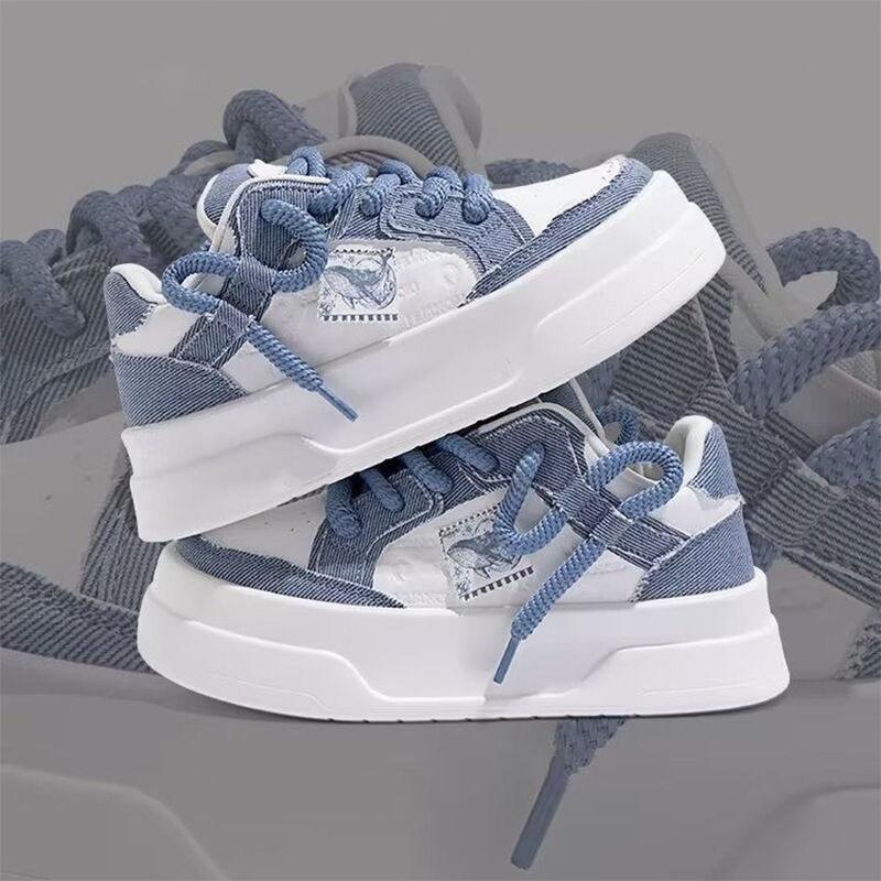 Denim Blue Board Shoes, Original Thick Soles Increase In Spring and Summer