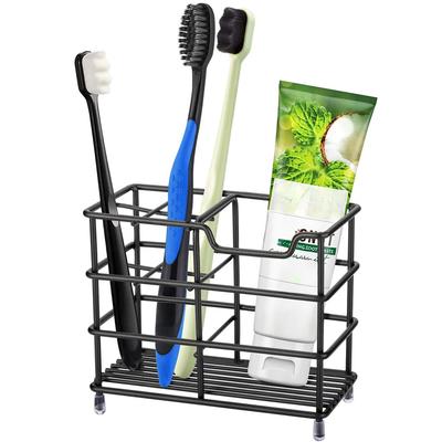 Porta spazzolino da denti nero/bianco Portaoggetti per articoli da toeletta in acciaio inox per il bagno Organizer per tavolo Cucina Casa Organz