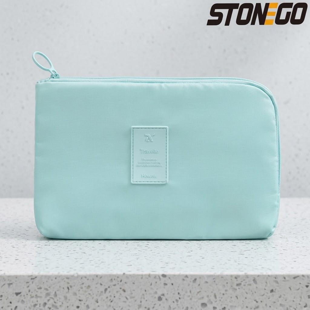 

Travel Storage Bag for Chargers and Cables Waterproof Organizer Utility Pouch Portable Cosmetic Bag for Accessories светло-синий