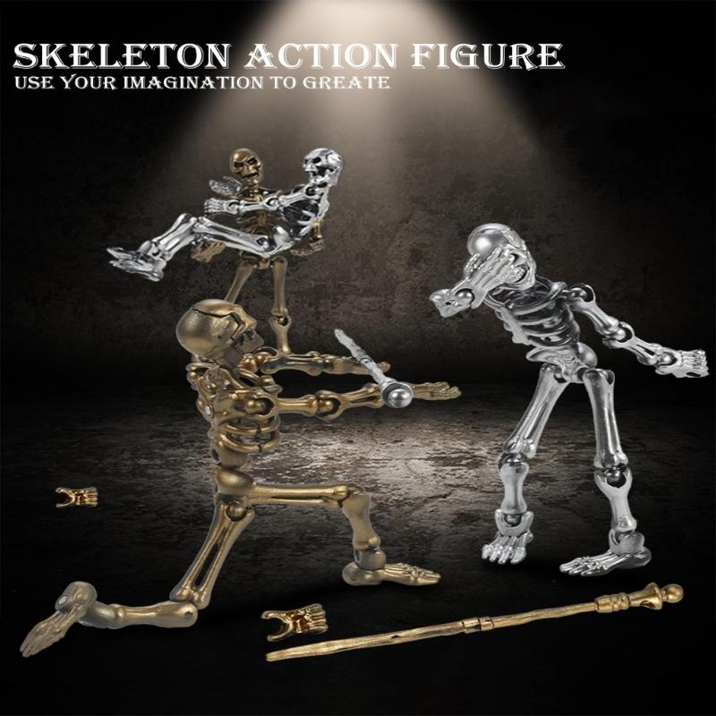 T13 Skeleton Action Figure Set Dummy 13,Titans 13, 3D Printed Skeleton Toy Multi Jointed Movable Desktop Decorations
