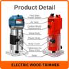 800W High Power Electric Wood Trimmer Handheld Engraving Slotting Router Portable Woodworking Power Tool