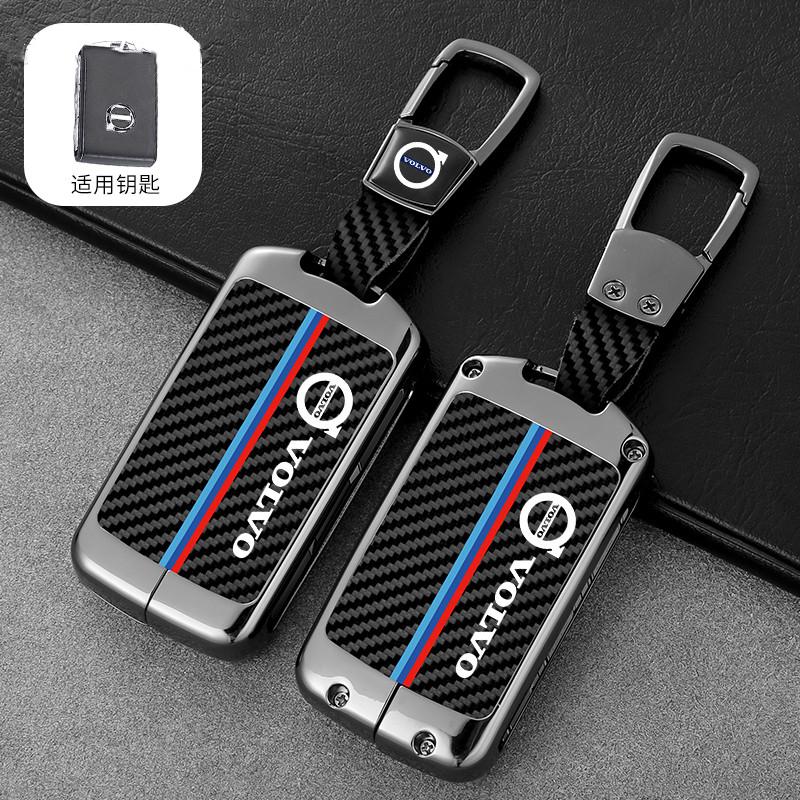 Carbon Fiber Car Smart Key Case Full Cover Protective Shell For Volvo XC40 XC60 S90 V90 XC90 2016 2017 2018 Keychain Accessories
