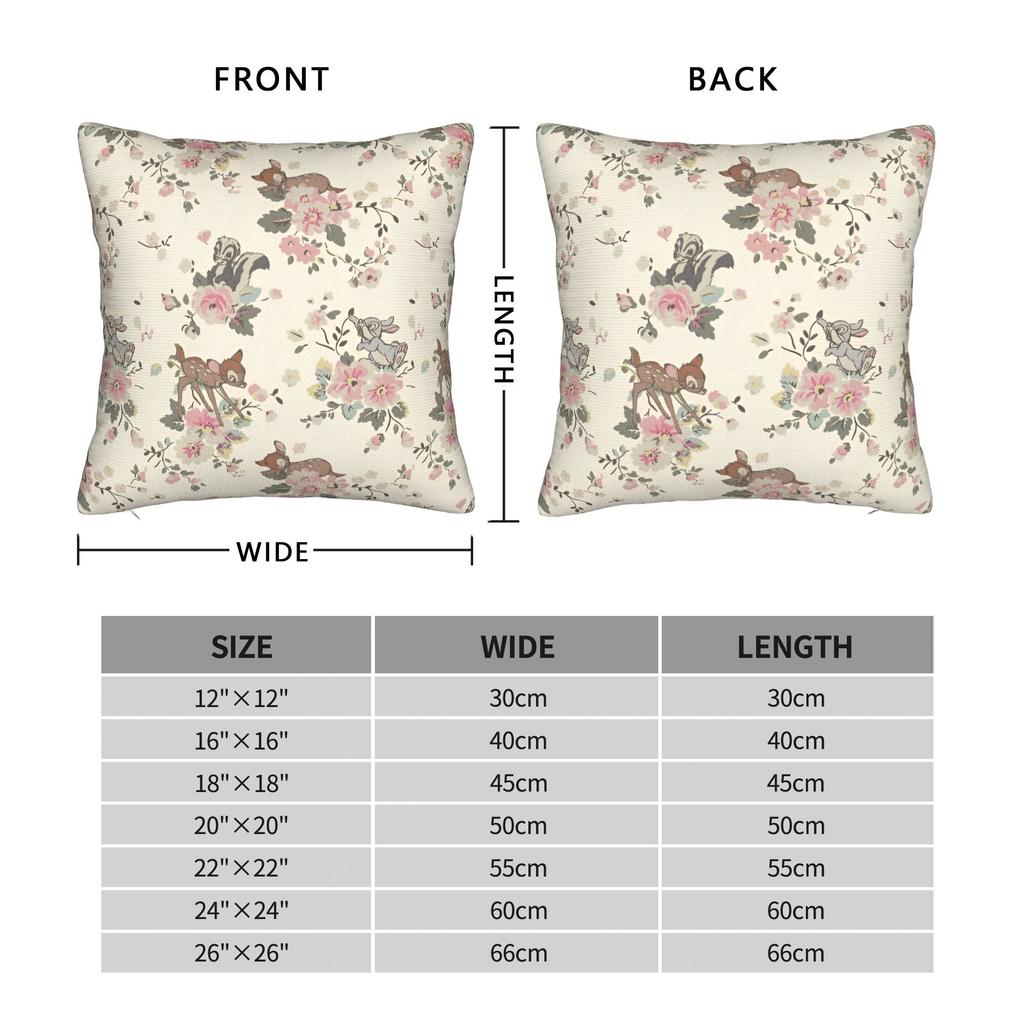 Bambi Pillowcase Polyester Cushion Cover Decorations Cartoon Cute Deer  Throw Pillow Case Cover Home Dropshipping 40*40cm