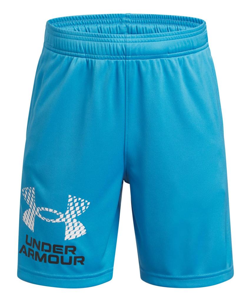 Under Armour UA Tech Logo Shorts 1383333 Aether Blue Black White YXL (452)