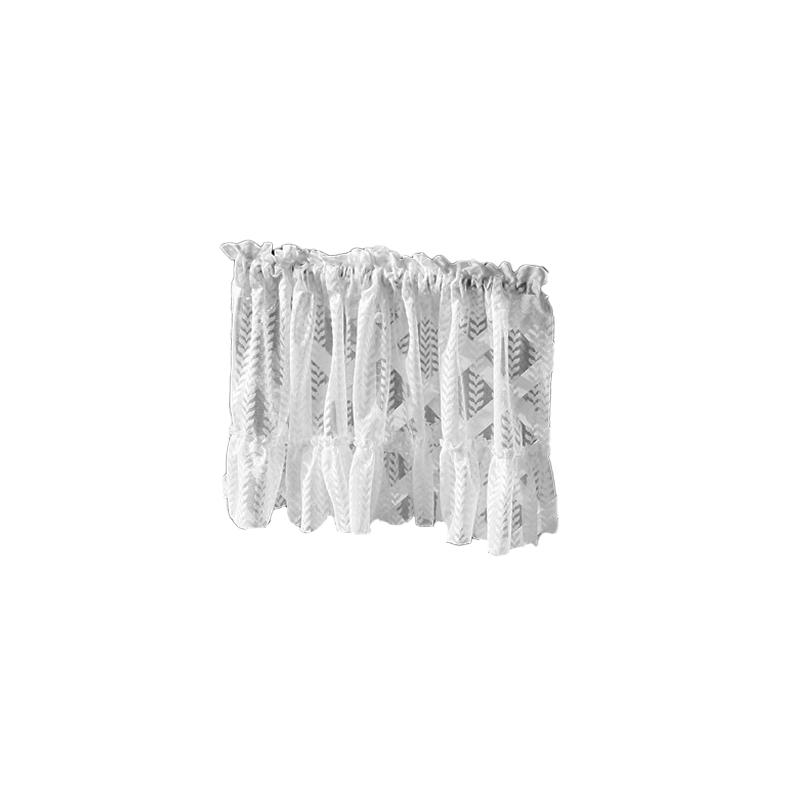 1Pc Short Curtains Window Wine Cabinet Door Polyester French Style Lace Kitchen Small Valance Jacquard Half Tulle Ruffle Curtain