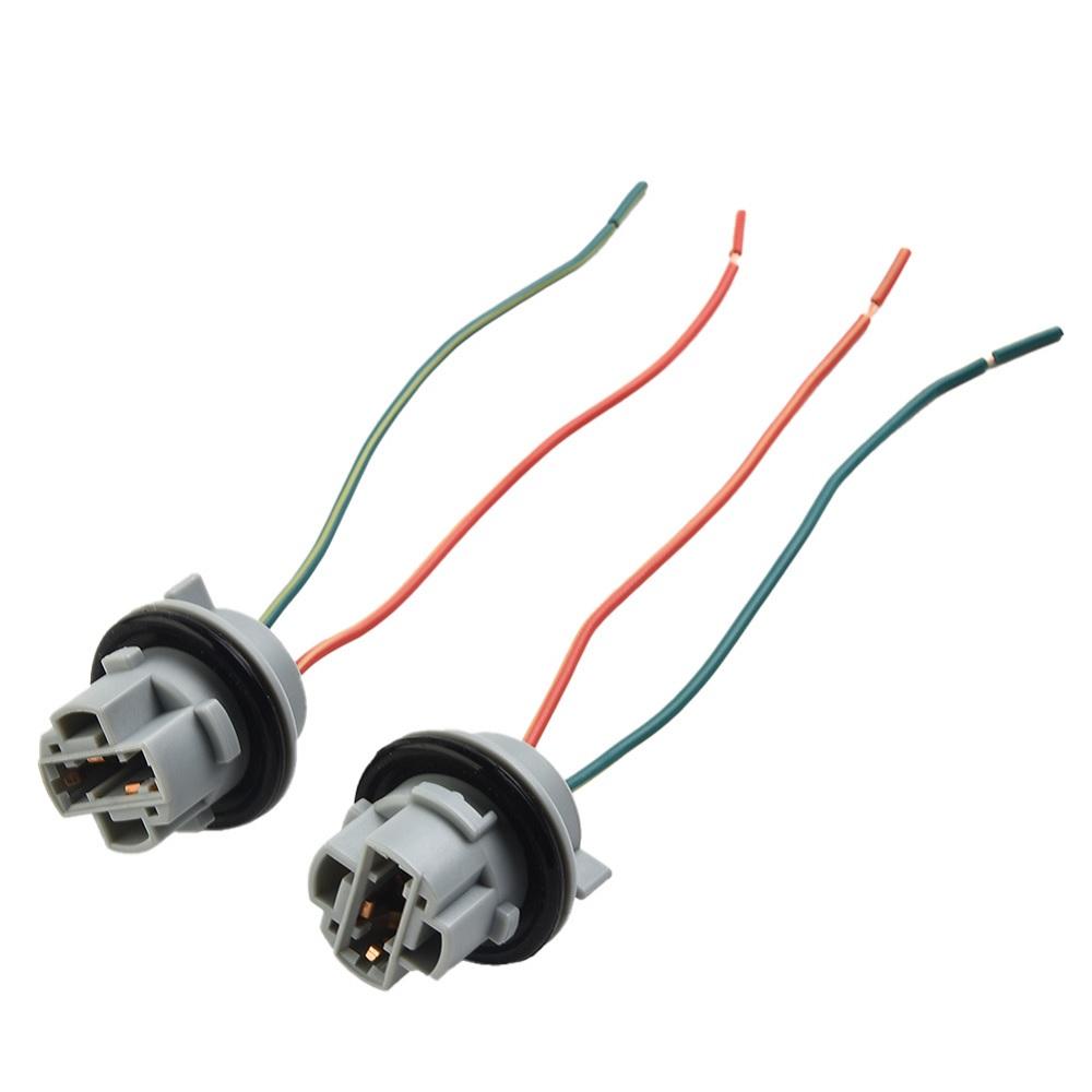 2Pcs 7440 Female Socket Adapter Pigtail Wiring Harness Turn Signal Light Holder