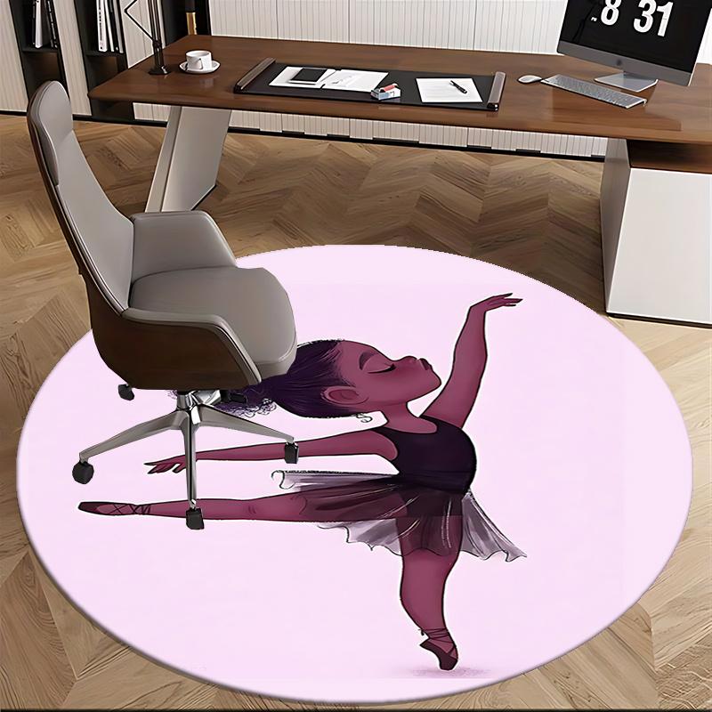 Ballerina Chair Mat: Round Carpet for Home Decor, Office Use, and Gifts - Perfect for Bedrooms, Living Rooms, and Various Spaces0508b