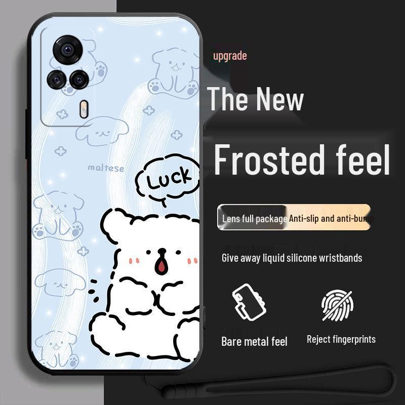 Vivo S9e V2048A Silicone Anti-Drop Cartoon Tempered Film Protective Case