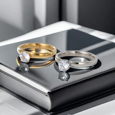 Inel Nou de Toamnă Exquisit Luxos Clasic din Oțel Inoxidabil Inel cu Zirconiu Pentru Bărbați Femei Nuntă Logodnă Bijuterii Unisex