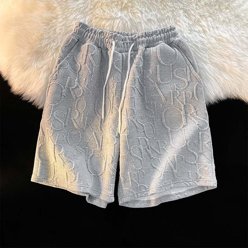 

Men s Summer Casual Waffle-Weave Shorts: Retro, Sporty, Relaxed Fit, 5-Inch Length XS сірий