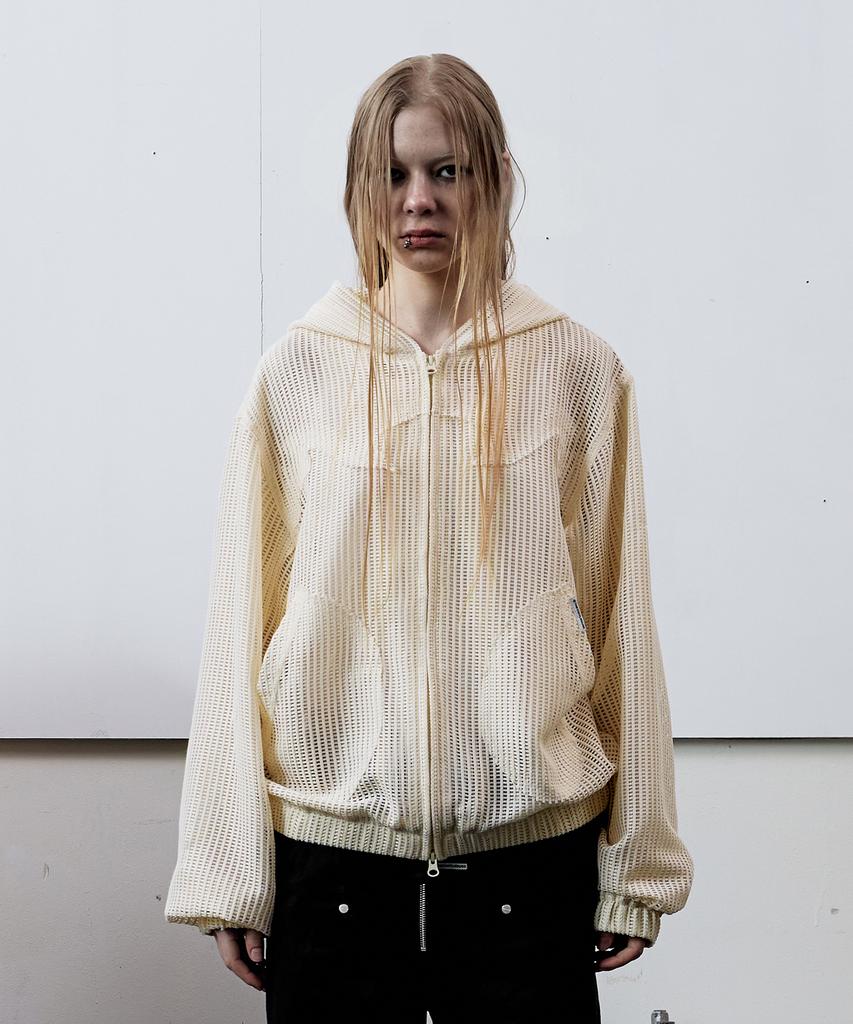 Thevinylhouse Mesh Grid Jacket Ivory