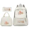 Large Capacity Schoolbag with Shoulder Strap; Student Three-piece Pencil Case Set