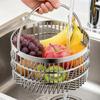 Multipurpose Stainless Steel Meshes Drainer Basket For Fruits Vegetables Snacks Utensils Kitchens Dining Room Organization