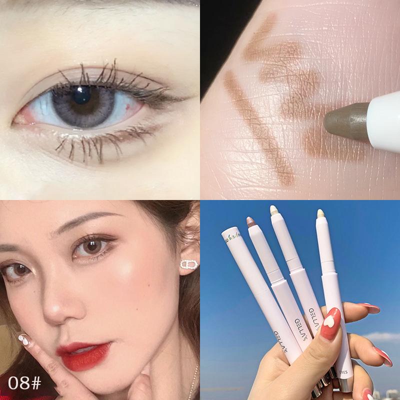 Diamentowy jedwabnik ołówek brokat matowy cień do powiek ołówek makijaż twarzy zakreślacz długotrwały biały różowy złoty Eyeliner Pen