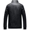 Neue Frühling- und Herbst-Übergröße Stehkragen Lederjacke Herrenjacke Trendige Slim Lederjacke