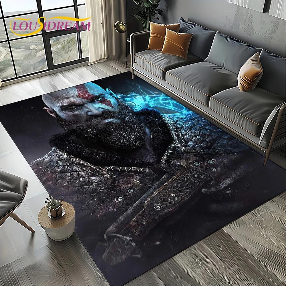 27 Style Kratos God of War Games Cartoon Carpet Rug for Living Room Bedroom Home Sofa Decoration,Kid Area Rug Non-slip Floor Mat