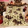 Blanket 1pc Adorable Dachshund Pattern 2D-printed Flannel Throw Blanket-soft and Cozy Suitable for Use On the Sofa While Traveling