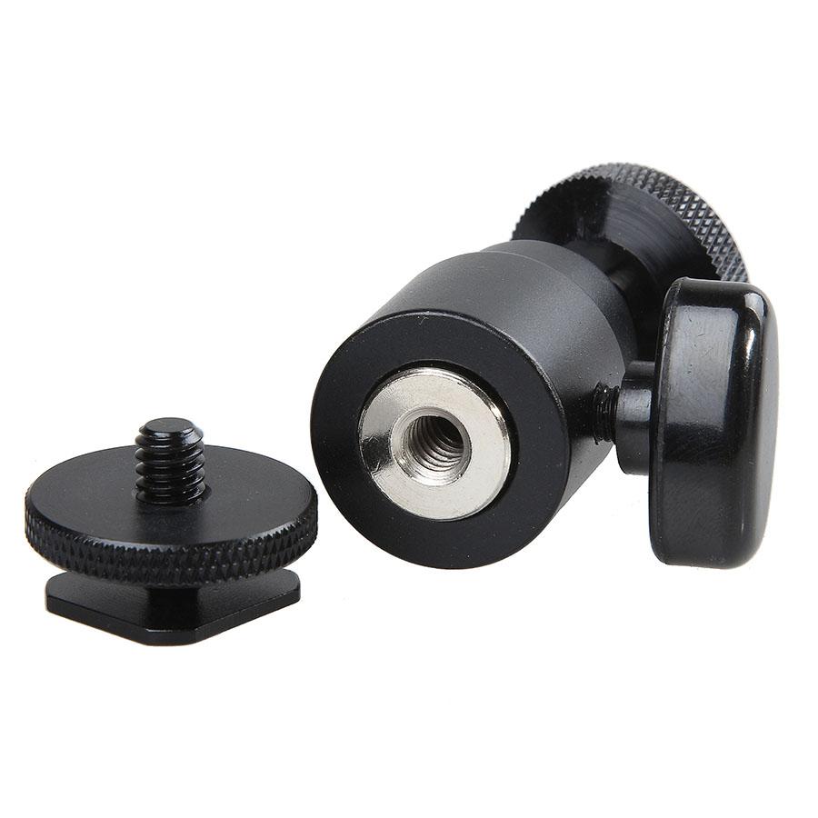 Mini Tripod Ballhead Ball Head with 1/4" Screw Camera Flash Hot Shoe Mount Photo Studio Accessories