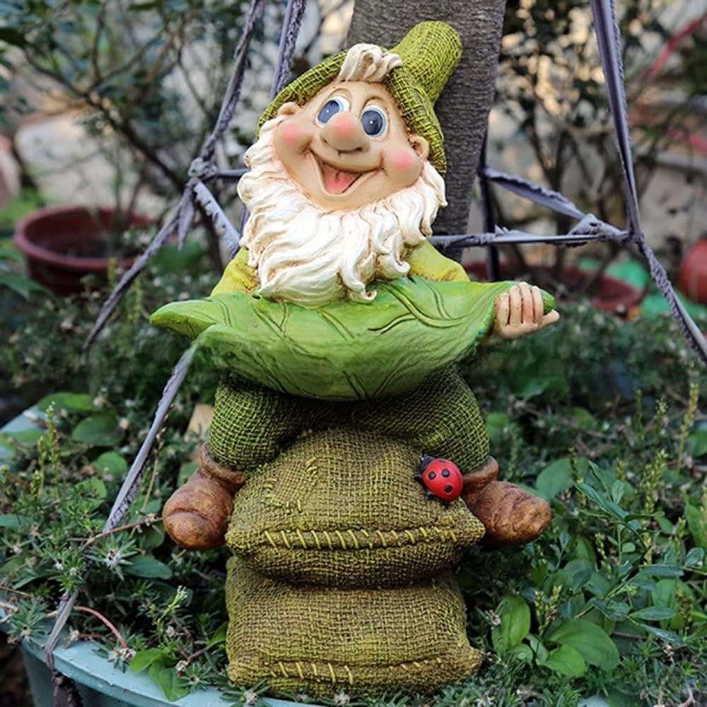 Playful Gnome Bird Feeder Beautiful Outdoor Ornament Great For Garden Landscaping