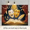 2D Comedy Tragedy Mask Foto Hintergrund Theater Party Dekor Tuch