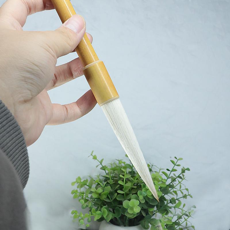Wool Brush with Long Handle and Special Tip for Traditional Chinese Calligraphy and Painting
