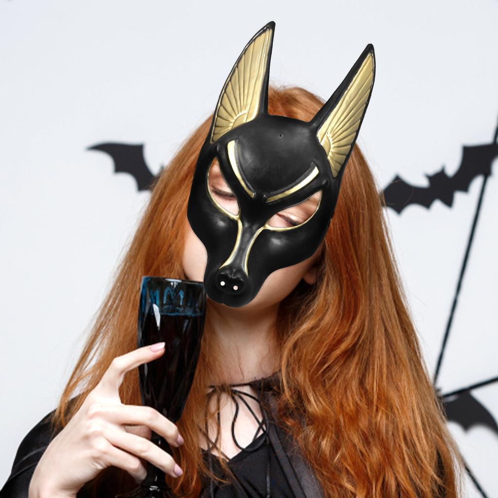 Vintage Anubis Mask Halloween Cosplay Props Plastic Masquerade Costume Accessory Party Decor