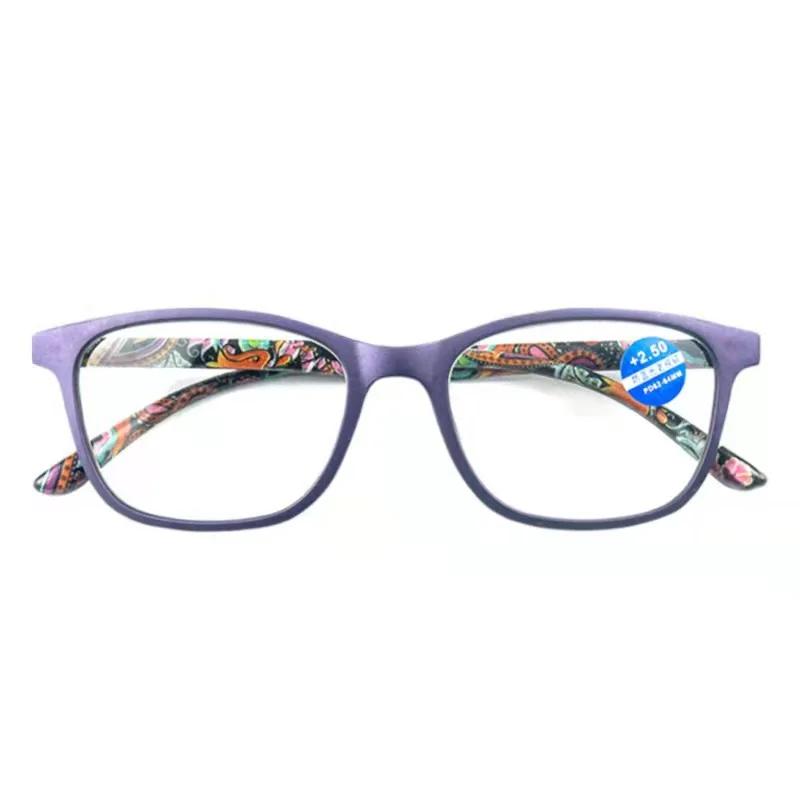 

Fashionable Women Anti Blue Lightweight Design Reading Eyeglasses Flower Print Resin Read Eyeglasses Presbyopic Glasses for The Old +1.0~+4.0 1.5