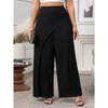 Women's Fashion Casual Solid Color Print High Waist Trousers Pants & Capris
