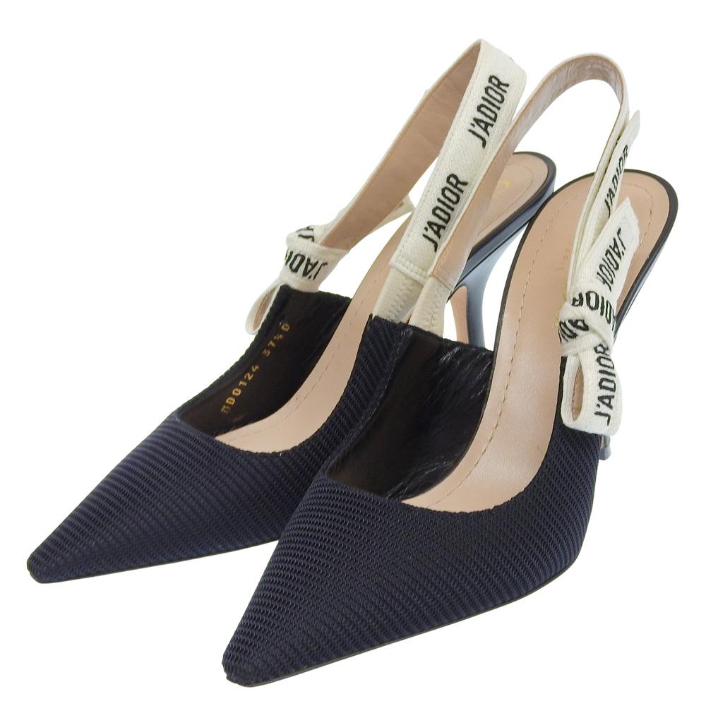 DIOR Excellent condition J'adior slingback pumps, women's, black, size 37 1/2 shoes 37 1/2 blackUsed