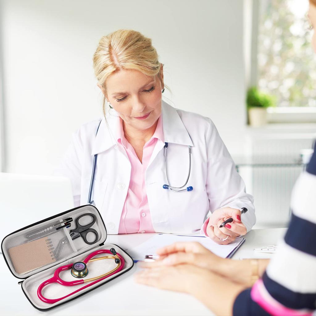 ProCase Stethoskop Aufbewahrung Stoßfest Hartes EVA Trageetui mit Netztasche für Kleine Kompatibel mit Littmann Cardiology Classic Classic und