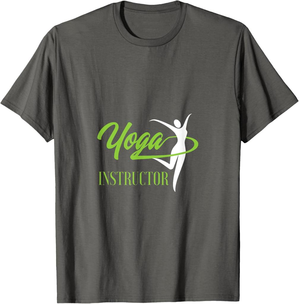 Yoga Instructor Silhouette Graphic TShirt Breathable Cotton Casual Short Sleeve Tee for Yoga Teacher
