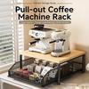 Modern Kitchen Microwave Stand Solid Wood and Metal Storage Shelf Sturdy Organizer for Space Saving Counter