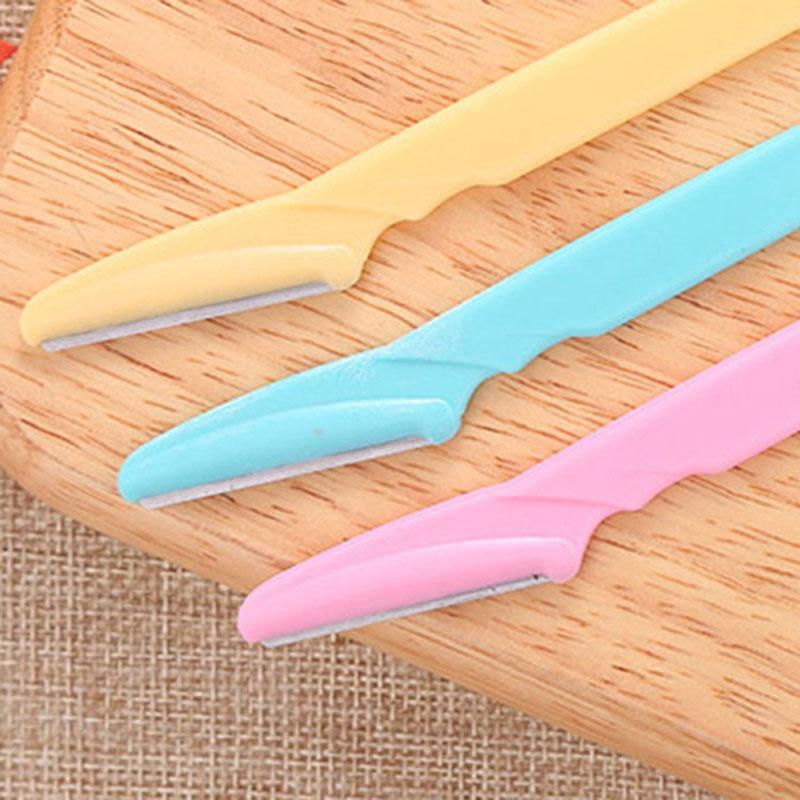 Eyebrow Trimming Knife Stainless Steel Prevent Slipping Handle Different Colors Eyebrow Trimmer Set