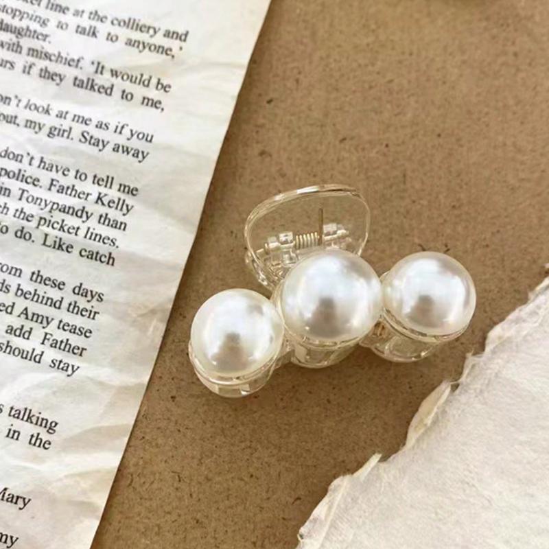 1pc Elegant And Lovely Faux Pearl Hair Claw For Side Bangs And Back Head Summer Claw Clips Hair Clips Hair Jaw Clip Hair Clamps Hair Clutch