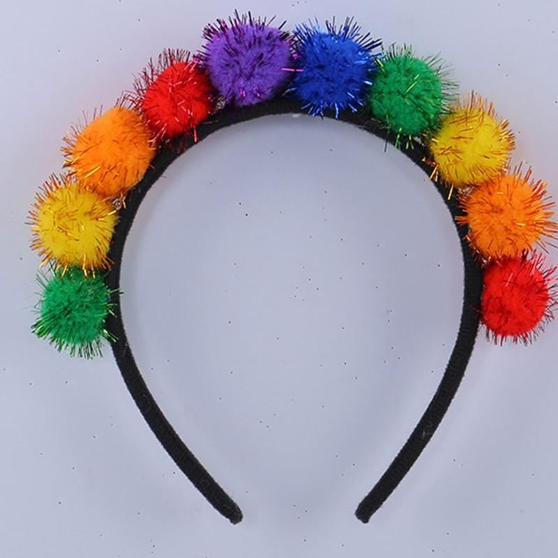 Colorful Mardi Gras Headband Features Green Yellow Colorful Charm Headwear for Prom and Party Comfortable