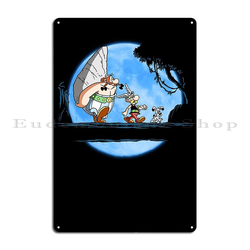 Мультяшный дизайн Астерикс и Обеликс Панорамикс Потертая одежда Металлическое настенное панно Настраиваемое настенное панно Кухня Жестяная табличка Постеры 20x30cm