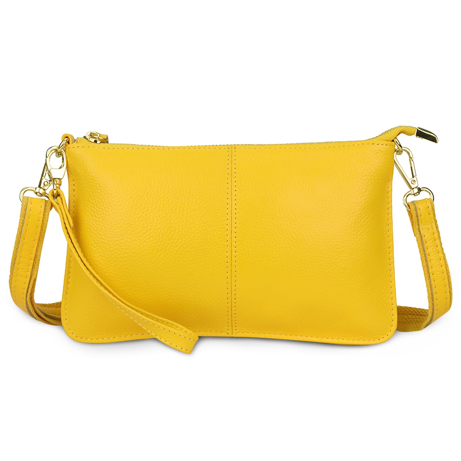 

Crossbody Smartphone Large Wallet Genuine Shoulder Yellow [FORRICA] Women s Wallet, Pochette, Lightweight, Bag, Leather, Pouch, Capacity, Pochette,