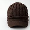 AVIREX cable knit knit cap with perfect for men and size 023 loose-fit brim, women, winter, brown,