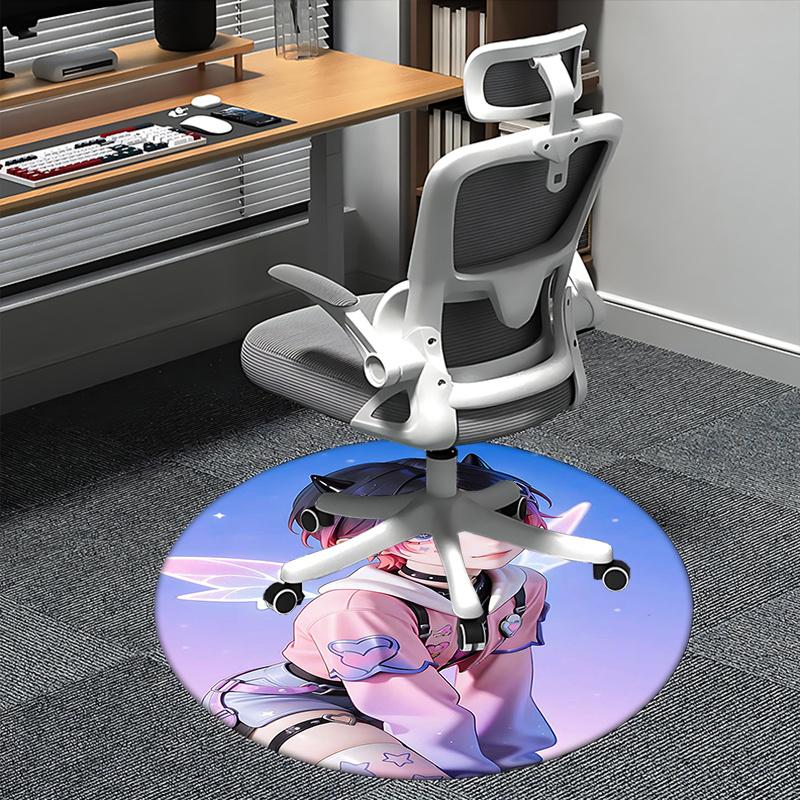 

Heart-shaped patches,Star-patterned accessories Chair mat Round Rug-Office carpet, Machine Washable, Non-slip, Suitable for Living Rooms, Be 80cm by 80cm