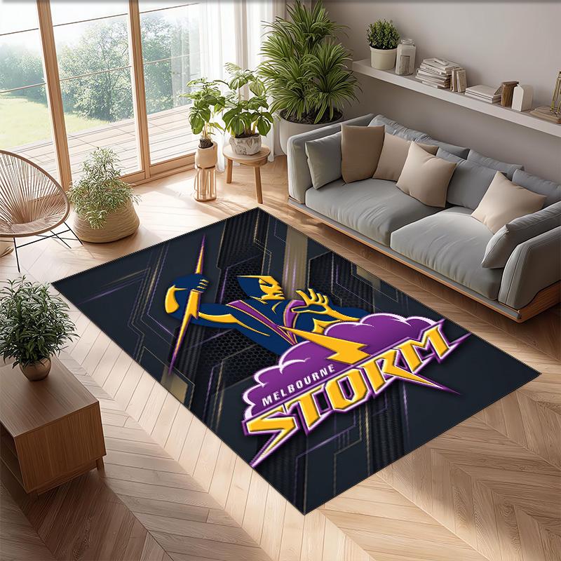 Melbourne Storm Tappeto in Velluto di Cristallo Morbido Anti?Tappetino Antiscivolo Comodo per Casa Soggiorno Camera da Letto Tappeto Decorativo