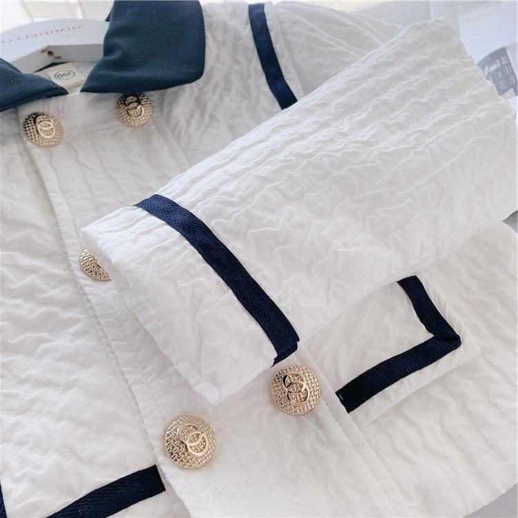 Children's 2024 Autumn Korean Fashion Academy Short Skirt Two-Piece Set