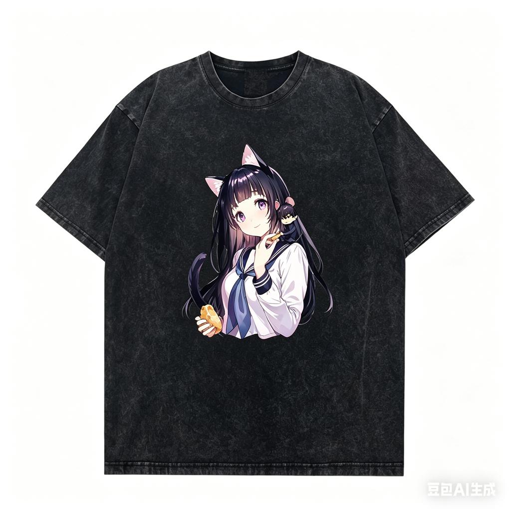 HYOUKA Washed Tshirt Personality Clothes NewModel Anime Tshirt Year Round Clothing Plus Size Unisex Streetwear Hot Product Tee